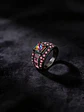 Anillo Negro Moderno Para Mujeres Con Piedras Lujo Elegante - Miniatura 27