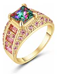 Anillo Negro Moderno Para Mujeres Con Piedras Lujo Elegante - Miniatura 28