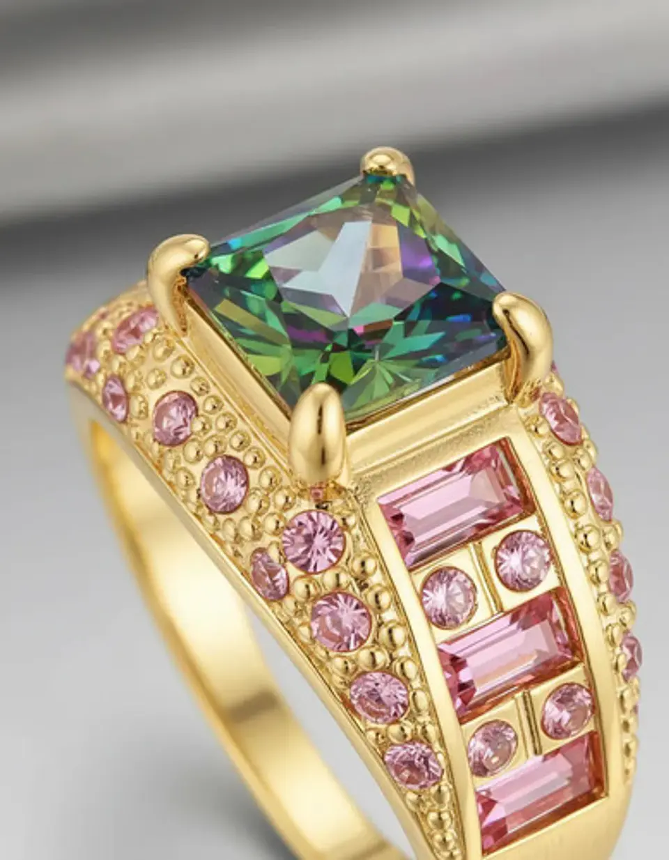 Anillo Negro Moderno Para Mujeres Con Piedras Lujo Elegante 29