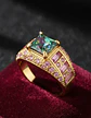 Anillo Negro Moderno Para Mujeres Con Piedras Lujo Elegante - Miniatura 32