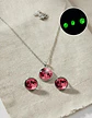 Set Joyería Mujer Collar Y Aretes Dije Luna Brilla Luminoso - Miniatura 11