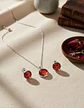 Set Joyería Mujer Collar Y Aretes Dije Luna Brilla Luminoso - Miniatura 23