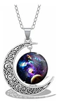 Collar Para Mujer Dije Cabujón Cristal Luna Galaxia Planetas - Miniatura 1