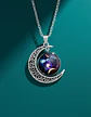 Collar Para Mujer Dije Cabujón Cristal Luna Galaxia Planetas - Miniatura 7