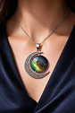 Collar Para Mujer Dije Cabujón Cristal Luna Galaxia Planetas - Miniatura 22