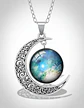 Collar Para Mujer Dije Cabujón Cristal Luna Galaxia Planetas - Miniatura 31