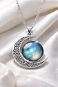 Collar Para Mujer Dije Cabujón Cristal Luna Galaxia Planetas - Miniatura 32