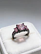 Anillo Para Mujeres Piedra Cz Rosa Corte Princesa Baguette - Miniatura 4