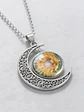 Collar Para Mujeres Dije Luna Cabujón De Cristal Girasol - Miniatura 3