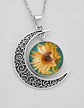 Collar Para Mujeres Dije Luna Cabujón De Cristal Girasol - Miniatura 4