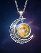 Collar Para Mujeres Dije Luna Cabujón De Cristal Girasol - Miniatura 5