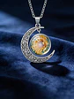 Collar Para Mujeres Dije Luna Cabujón De Cristal Girasol - Miniatura 6
