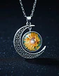 Collar Para Mujeres Dije Luna Cabujón De Cristal Girasol - Miniatura 7