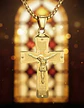 Collar De Acero Para Hombre Y Mujer Dije Cruz Cristo Grabado - Miniatura 3