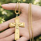 Collar De Acero Para Hombre Y Mujer Dije Cruz Cristo Grabado - Miniatura 6