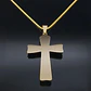 Collar De Acero Para Hombre Y Mujer Dije Cruz Cristo Grabado - Miniatura 8