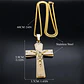 Collar De Acero Para Hombre Y Mujer Dije Cruz Cristo Grabado - Miniatura 9