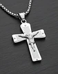 Collar De Acero Para Hombre Y Mujer Dije Cruz Cristo Grabado - Miniatura 12
