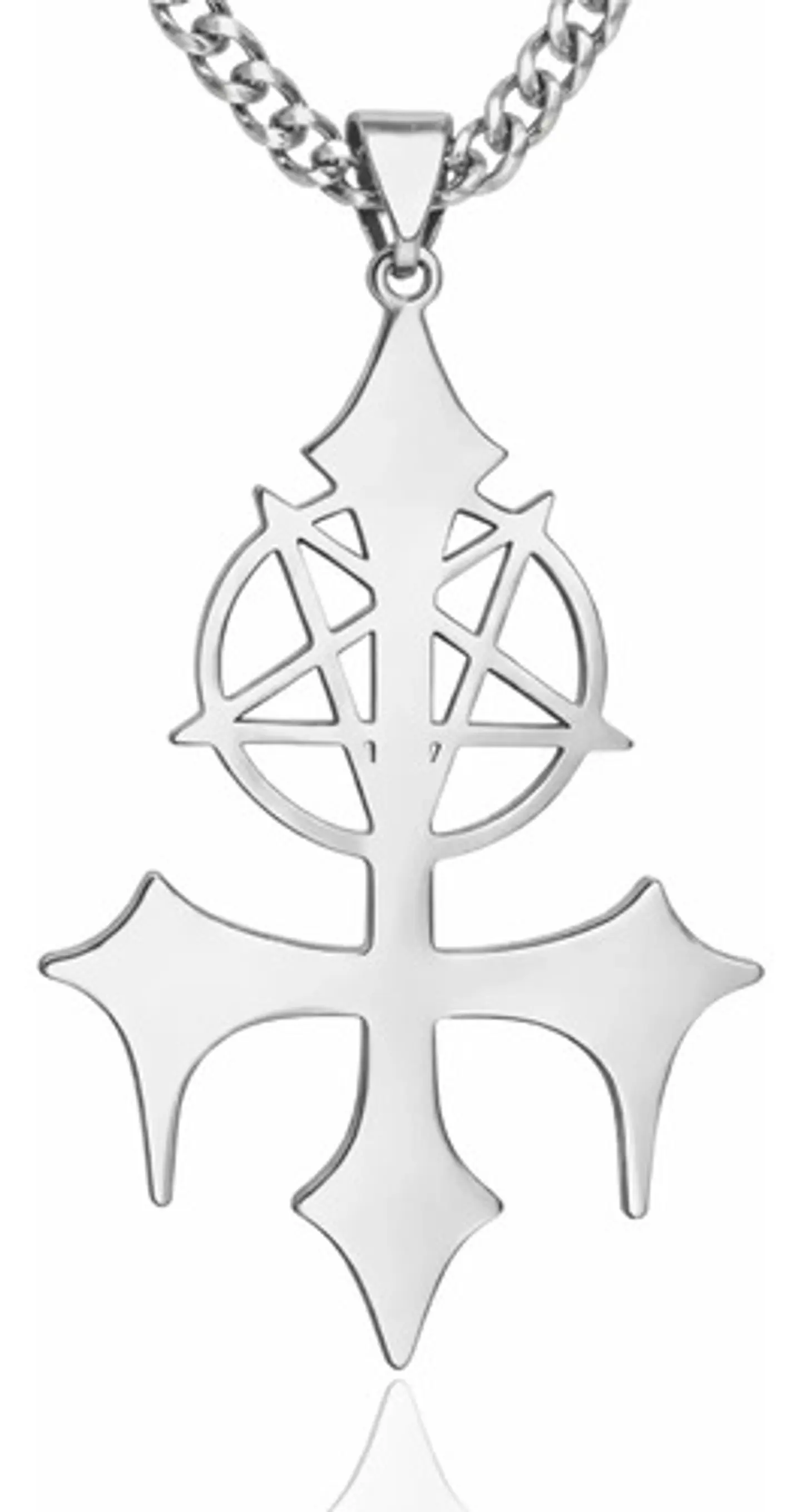 Collar De Acero Para Hombre Y Mujer Dije Pentagrama Sigil 1