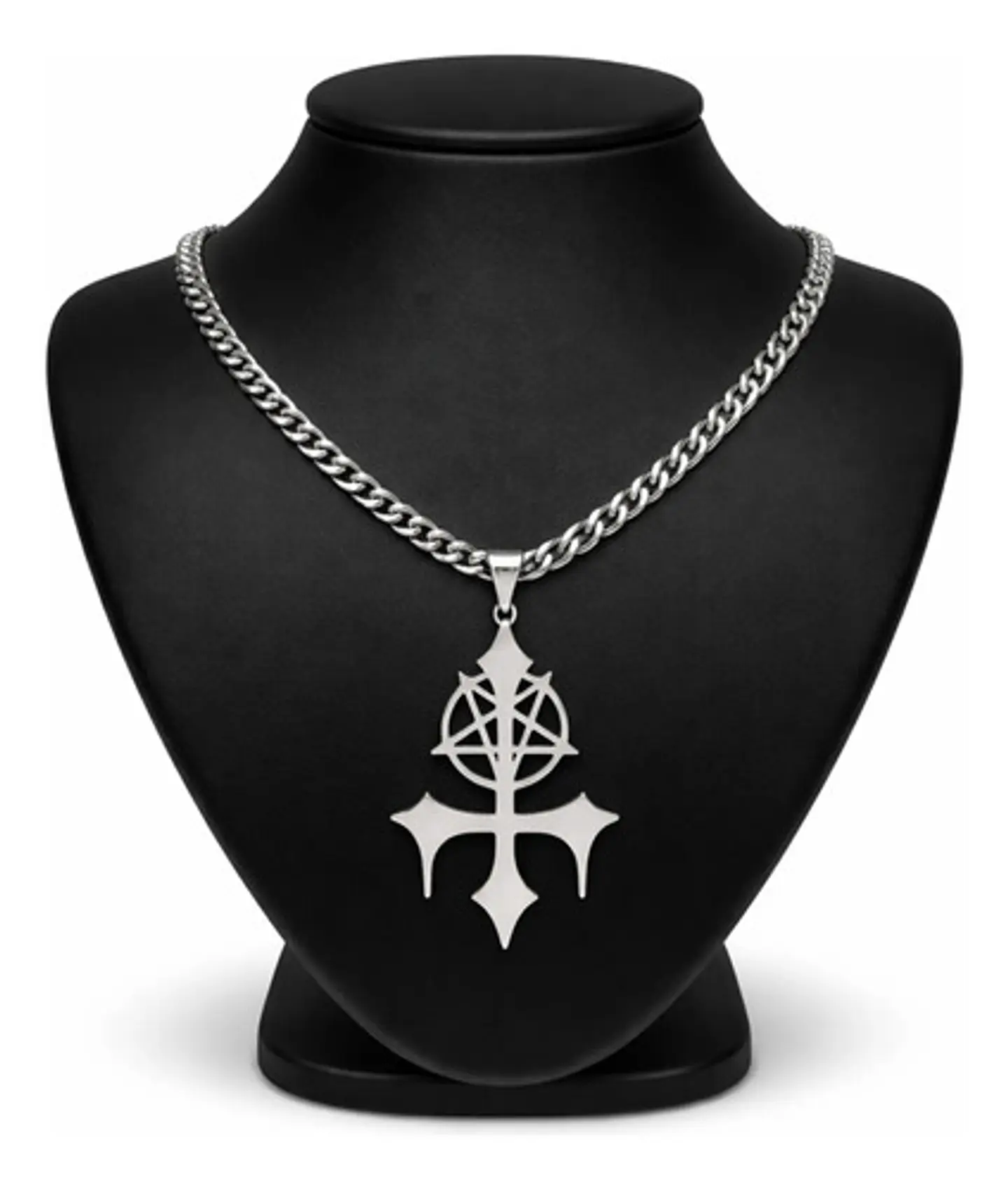 Collar De Acero Para Hombre Y Mujer Dije Pentagrama Sigil 2
