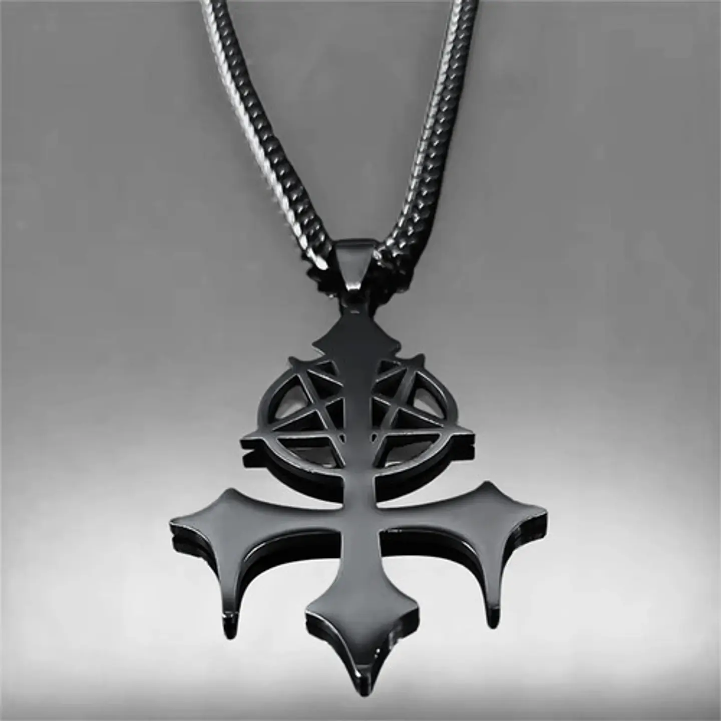 Collar De Acero Para Hombre Y Mujer Dije Pentagrama Sigil 11