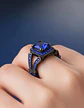 Anillo Moderno Negro Para Mujeres Geométrico Con Piedra Cz - Miniatura 3