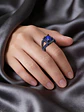 Anillo Moderno Negro Para Mujeres Geométrico Con Piedra Cz - Miniatura 6