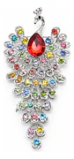 Broche De Lujo Alfiler Para Mujeres Pavo Real Piedras Cz - Miniatura 1