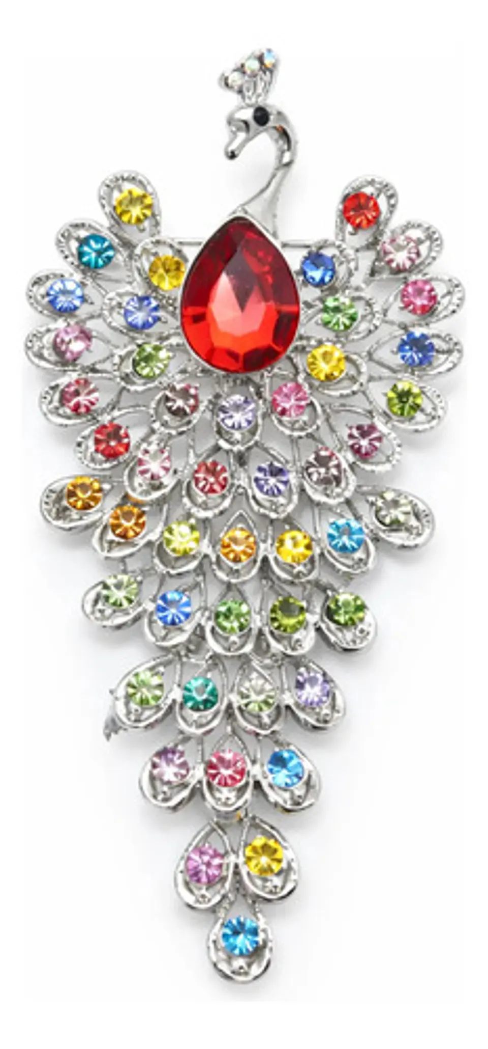 Broche De Lujo Alfiler Para Mujeres Pavo Real Piedras Cz 1
