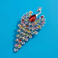 Broche De Lujo Alfiler Para Mujeres Pavo Real Piedras Cz - Miniatura 9