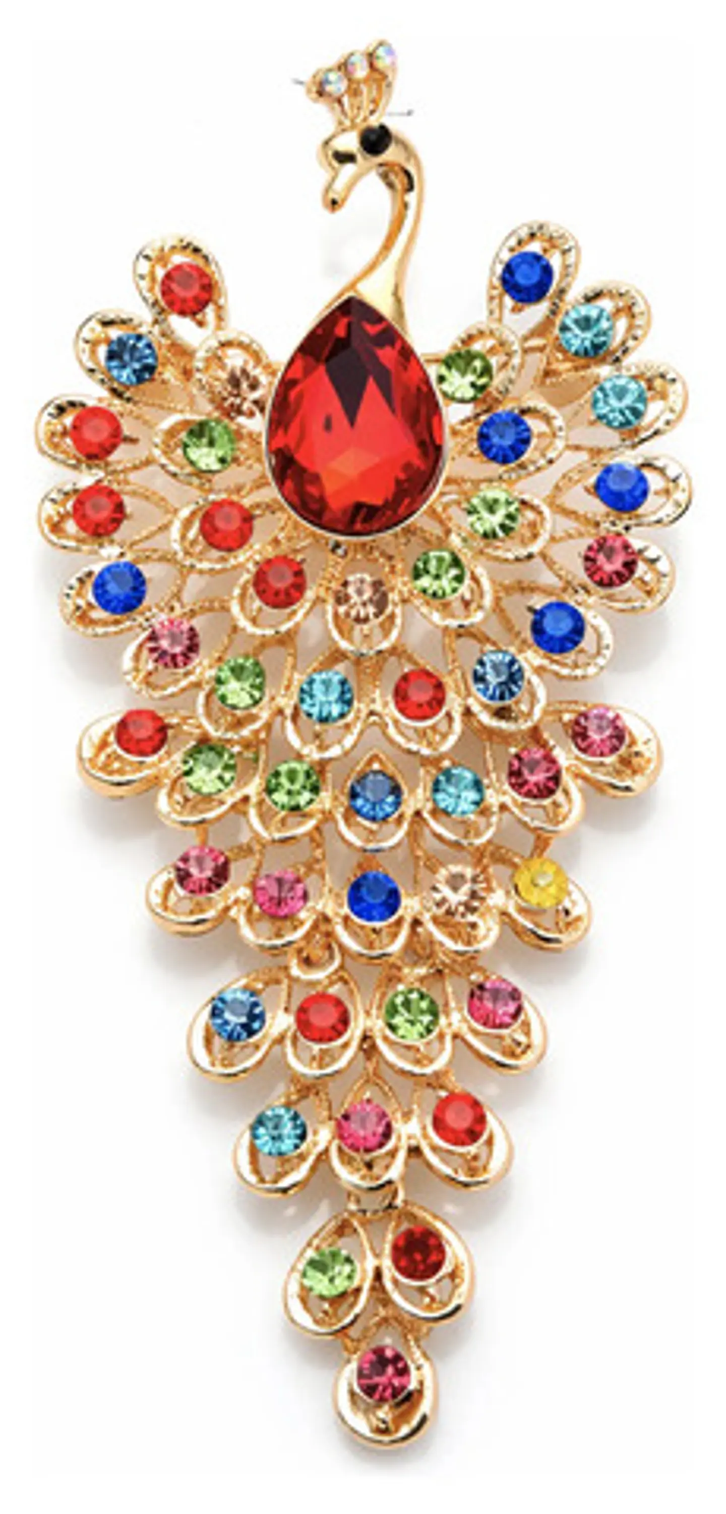 Broche De Lujo Alfiler Para Mujeres Pavo Real Piedras Cz 10