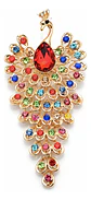 Broche De Lujo Alfiler Para Mujeres Pavo Real Piedras Cz - Miniatura 10
