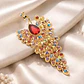 Broche De Lujo Alfiler Para Mujeres Pavo Real Piedras Cz - Miniatura 12