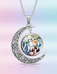 Collar Para Mujer Y Niña Dije Luna Cabujón Anime Sailor Moon - Miniatura 1