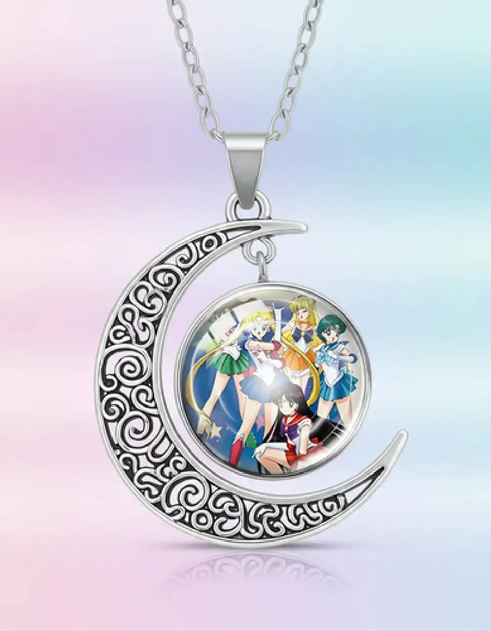 Collar Para Mujer Y Niña Dije Luna Cabujón Anime Sailor Moon 1
