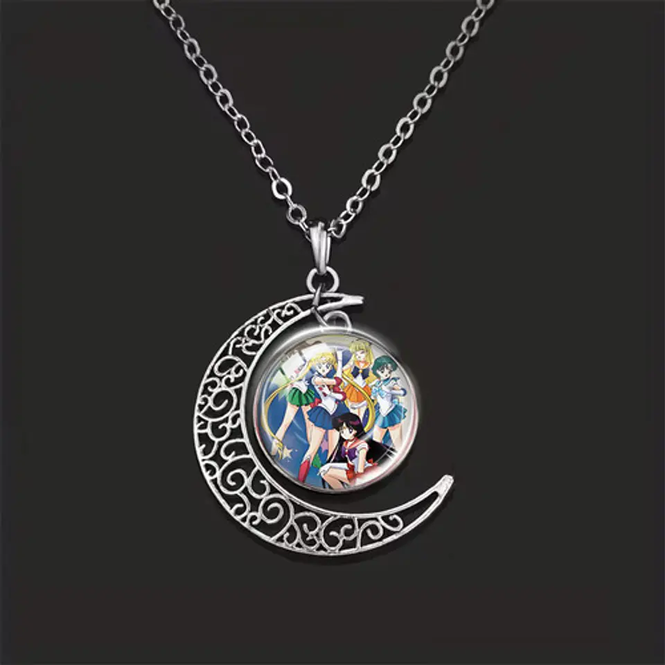 Collar Para Mujer Y Niña Dije Luna Cabujón Anime Sailor Moon 2