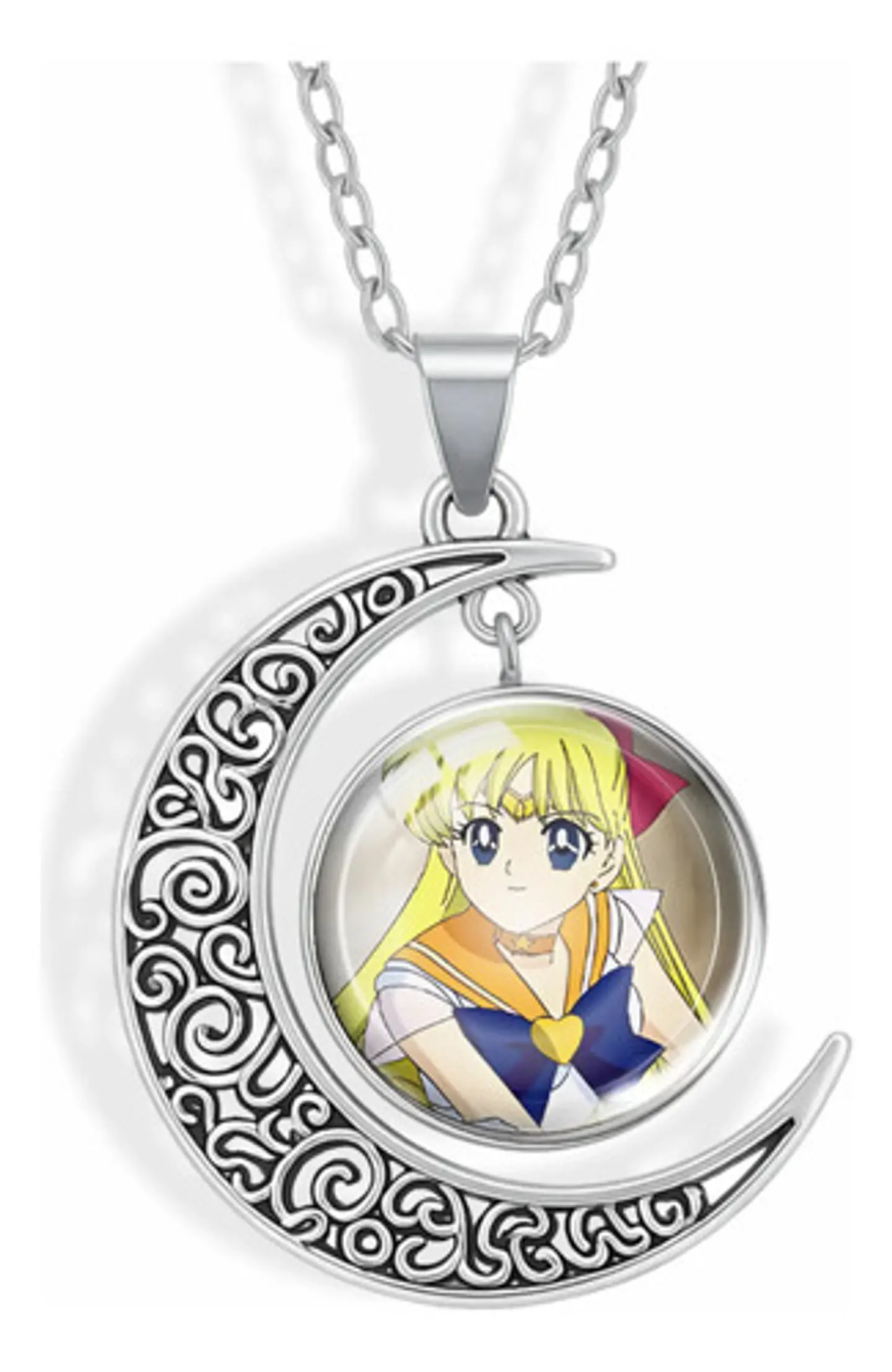 Collar Para Mujer Y Niña Dije Luna Cabujón Anime Sailor Moon 8