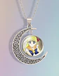 Collar Para Mujer Y Niña Dije Luna Cabujón Anime Sailor Moon - Miniatura 9
