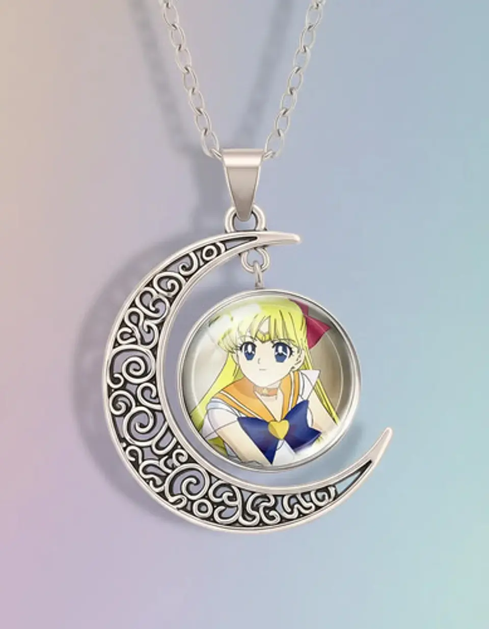Collar Para Mujer Y Niña Dije Luna Cabujón Anime Sailor Moon 9