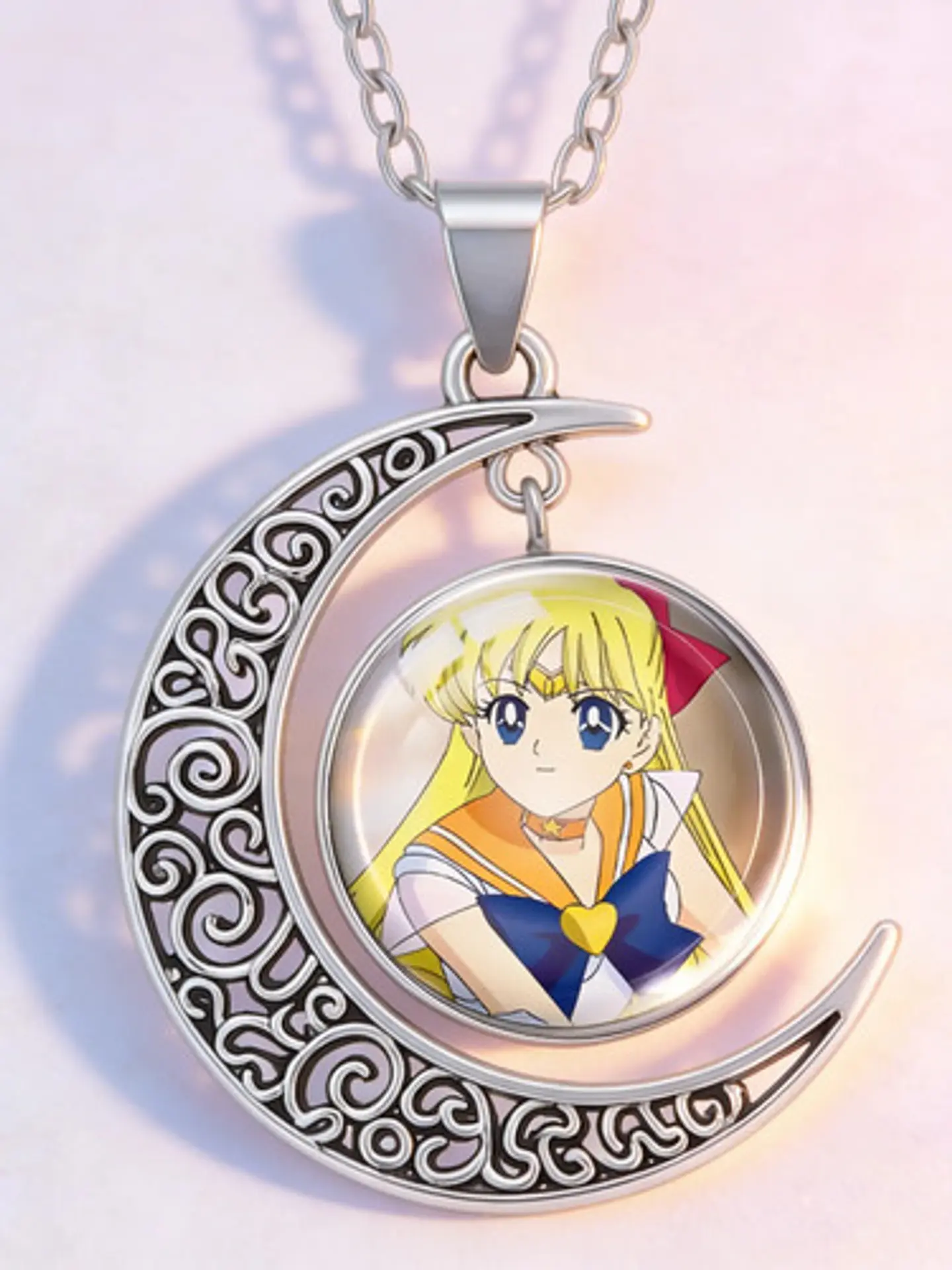 Collar Para Mujer Y Niña Dije Luna Cabujón Anime Sailor Moon 10
