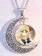 Collar Para Mujer Y Niña Dije Luna Cabujón Anime Sailor Moon - Miniatura 10