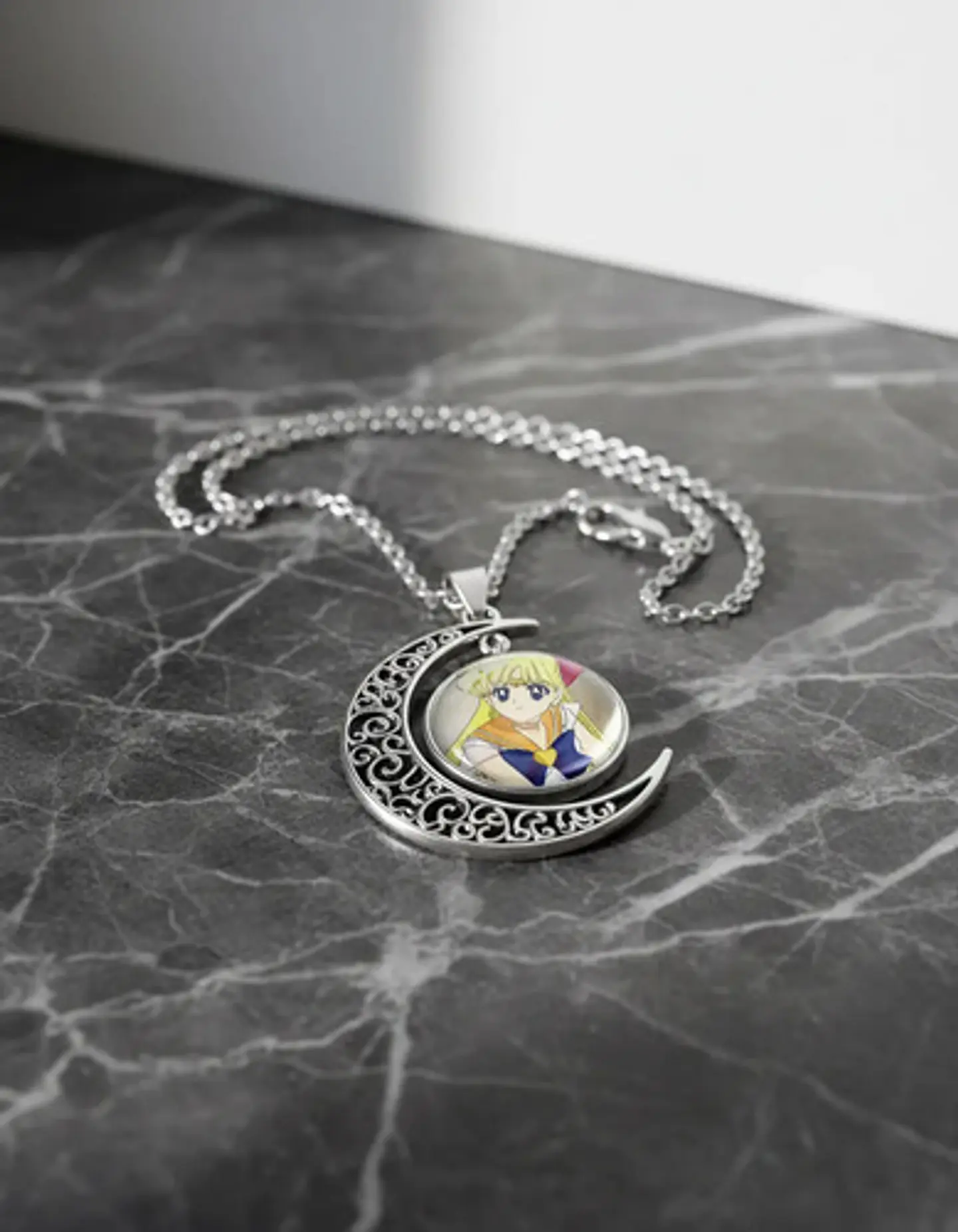 Collar Para Mujer Y Niña Dije Luna Cabujón Anime Sailor Moon 11