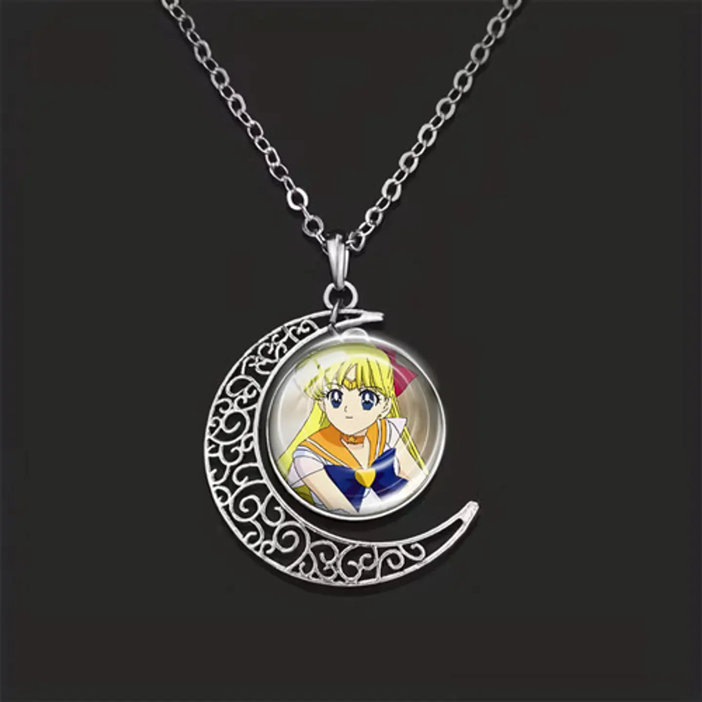 Collar Para Mujer Y Niña Dije Luna Cabujón Anime Sailor Moon 13