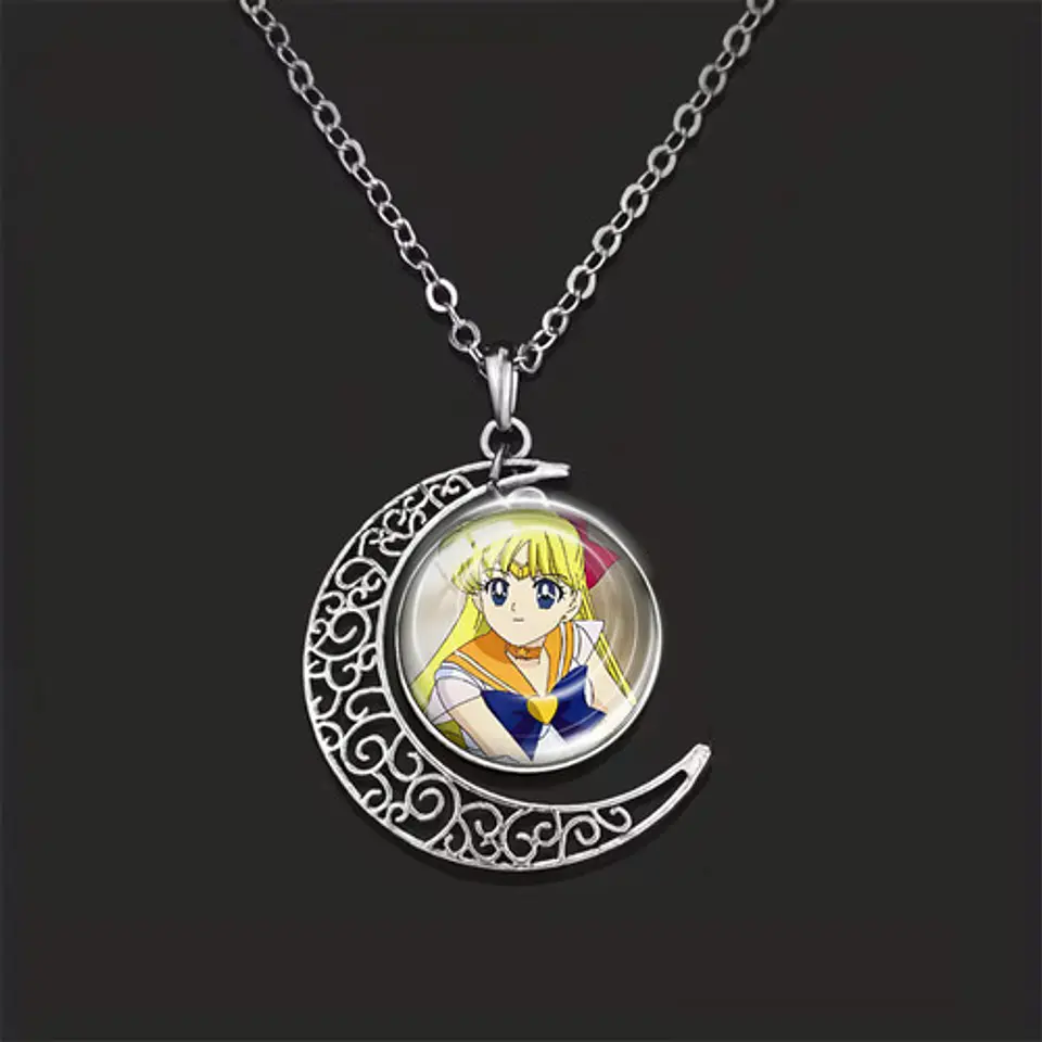 Collar Para Mujer Y Niña Dije Luna Cabujón Anime Sailor Moon 13