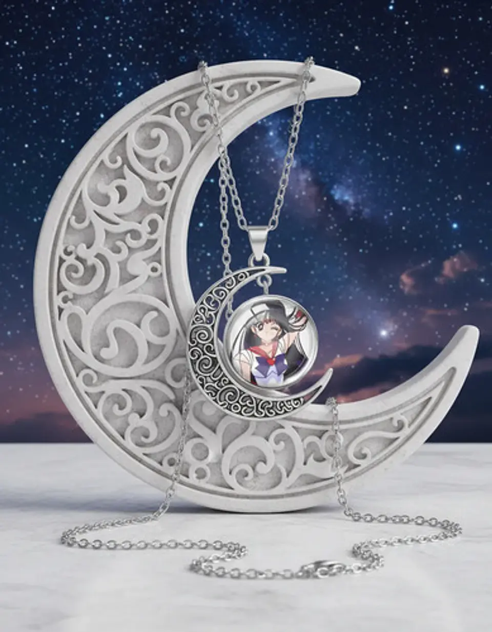 Collar Para Mujer Y Niña Dije Luna Cabujón Anime Sailor Moon 19
