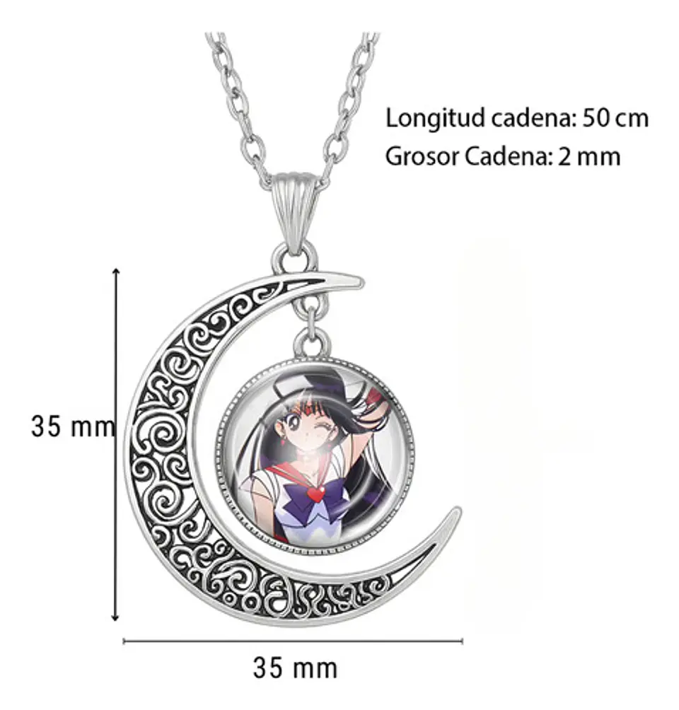 Collar Para Mujer Y Niña Dije Luna Cabujón Anime Sailor Moon 24