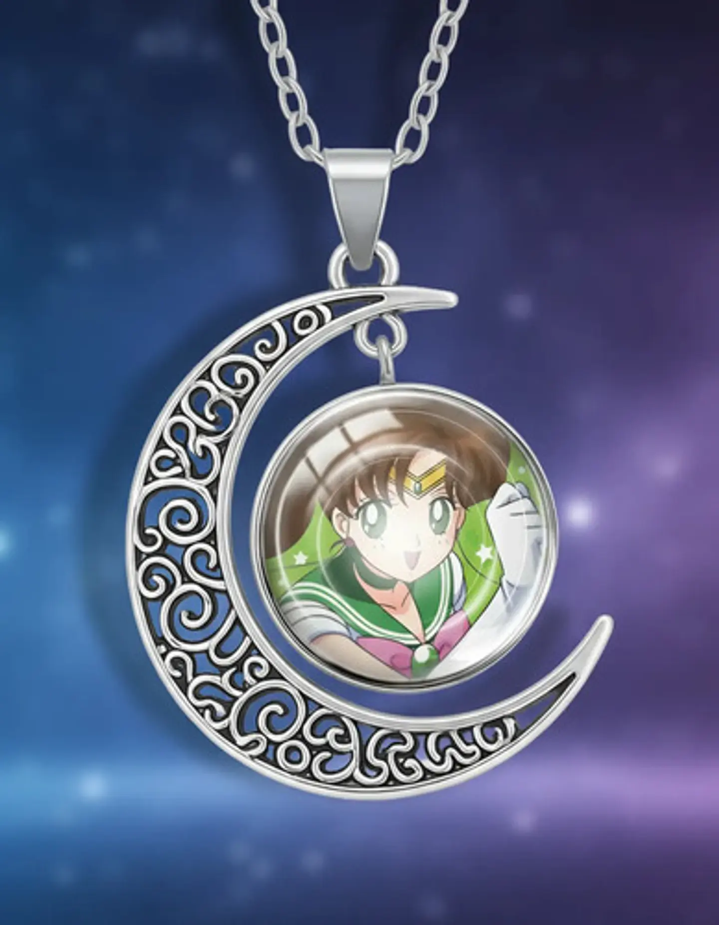 Collar Para Mujer Y Niña Dije Luna Cabujón Anime Sailor Moon 27