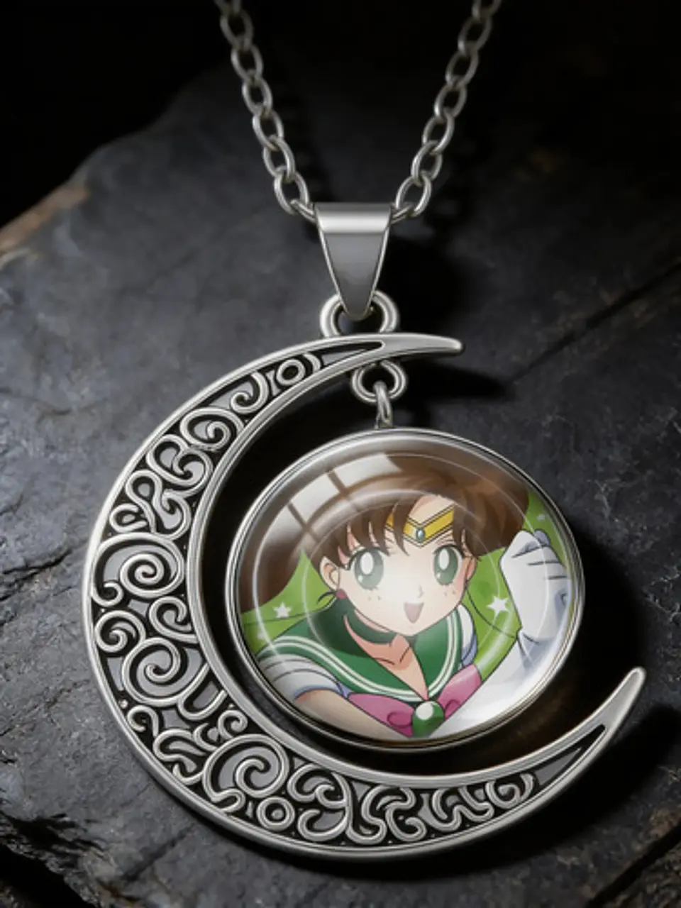 Collar Para Mujer Y Niña Dije Luna Cabujón Anime Sailor Moon 29