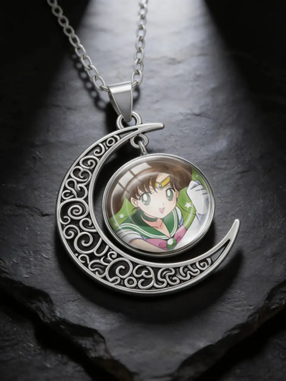 Collar Para Mujer Y Niña Dije Luna Cabujón Anime Sailor Moon 30