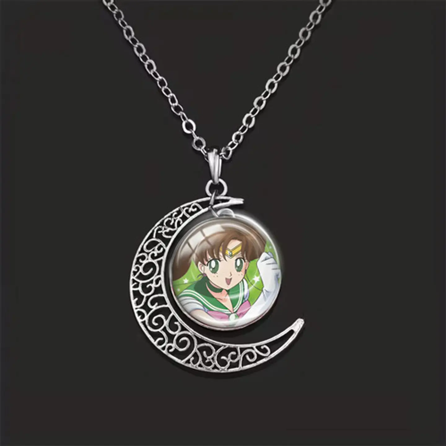 Collar Para Mujer Y Niña Dije Luna Cabujón Anime Sailor Moon 31